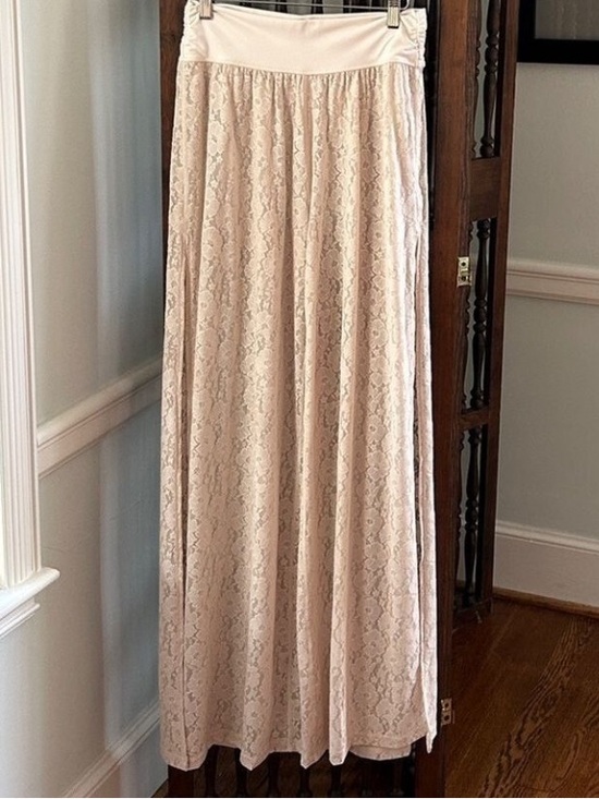 American Eagle Outfitters Other - Lace Wide-Leg Side Slit Pants Cream Lace Versatile Lace Pants Cruise Resort Wear